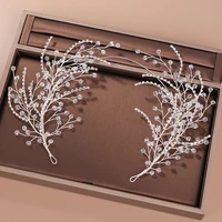 2021 wedding hair accessories crystal pearl crown headband tiara flower headpiece hair women hair jewelry bridal hair accessorie