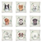 Квадратная Подушка-чехол с изображением пуделя границы колли Собаки домашний Декор печать Shih Tzu Boston Terrier Beagle наволочка для дивана для домашнего питомца