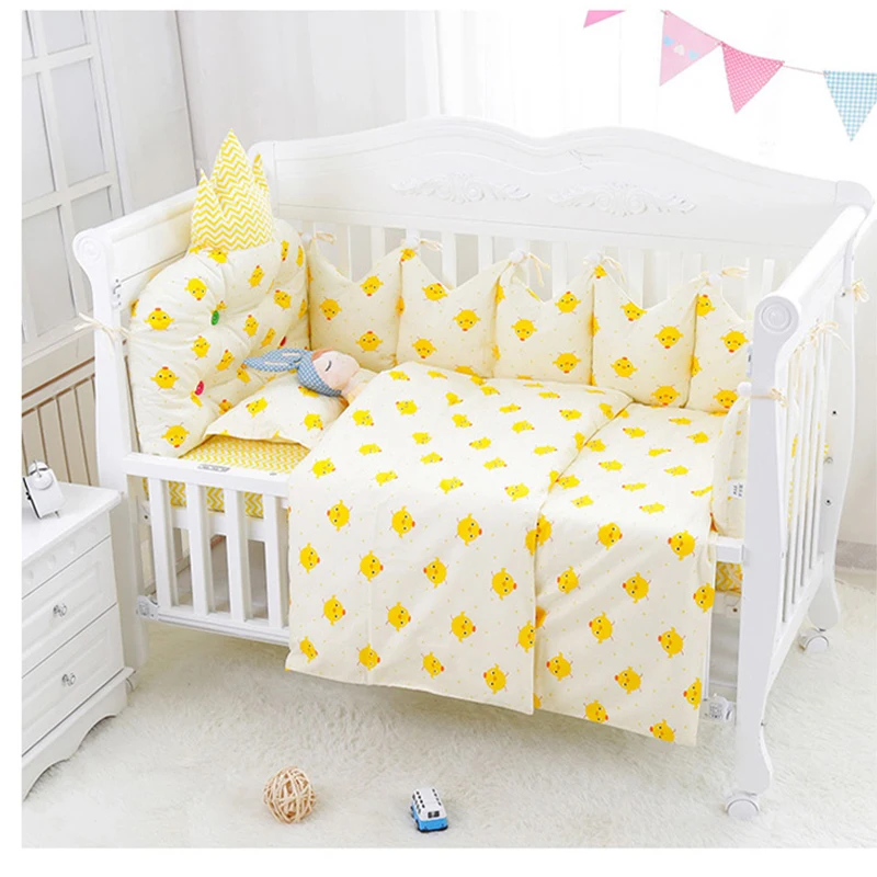 Комплект детского постельного белья из 7 предметов дышащий хлопковый комплект с