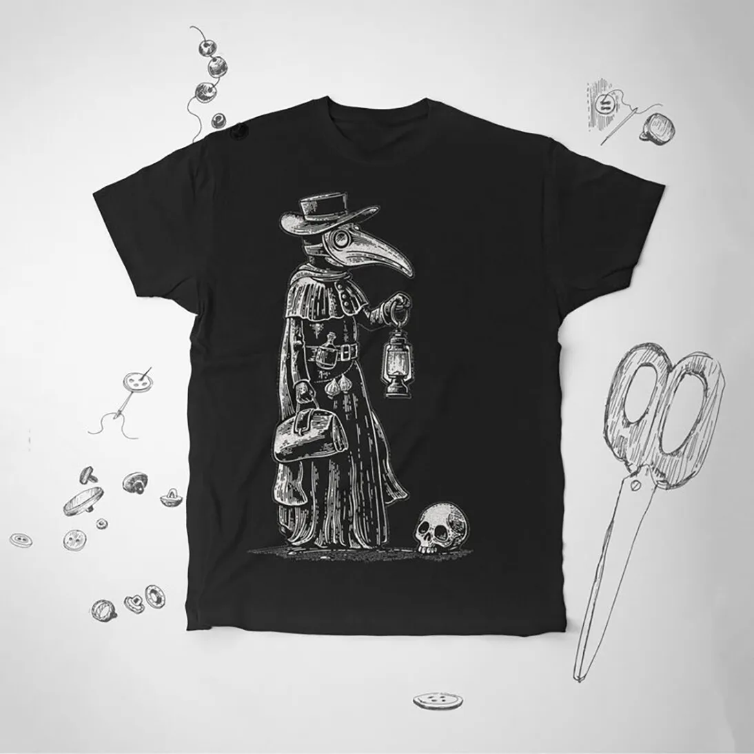 

Unique Design Medicine History Plague Doctor T-Shirt. Summer Cotton Short Sleeve O-Neck Mens T Shirt New S-3XL