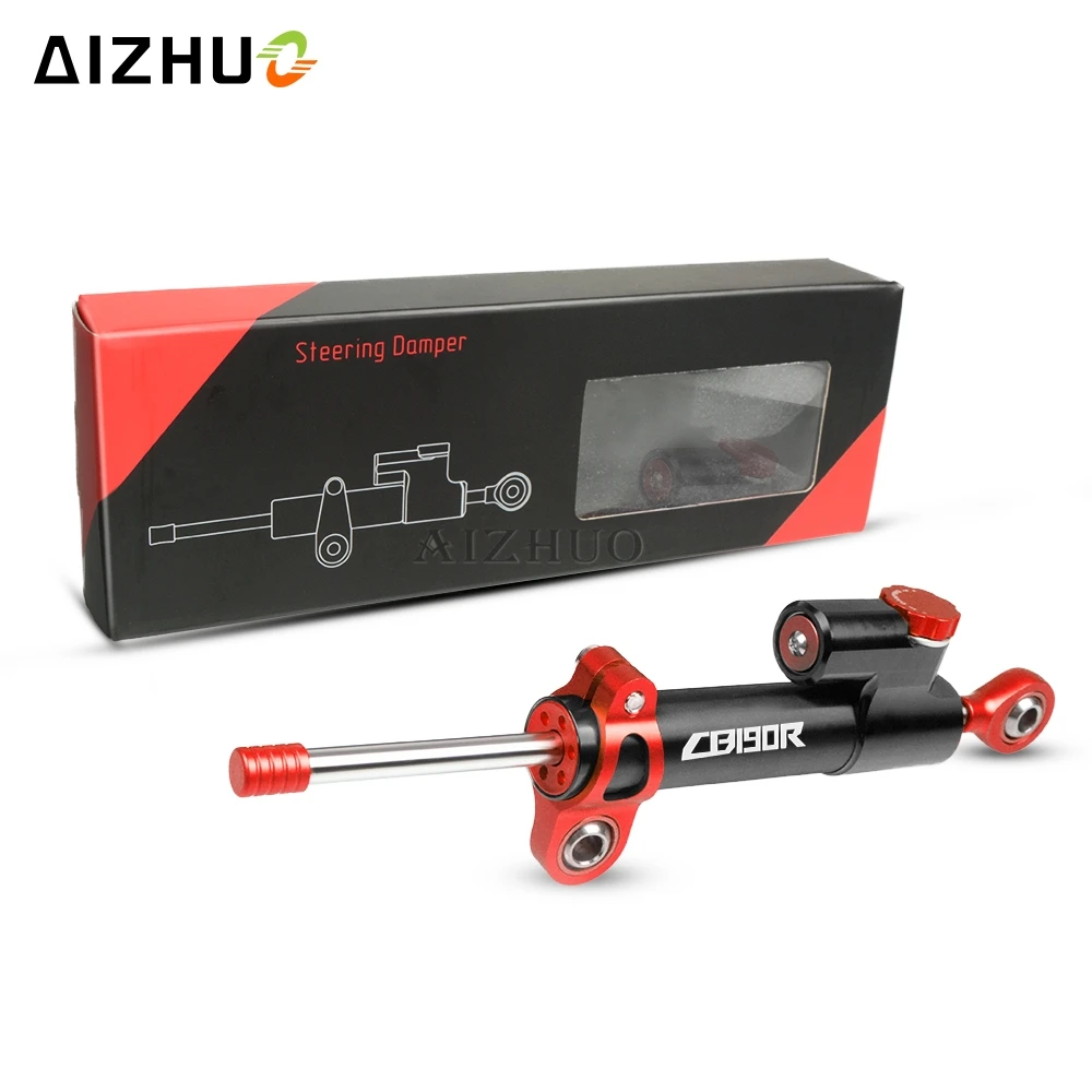 Для HONDA CB190R CNC алюминиевый мотоциклетный демпфер рулевого управления стабилизация безопасности контроль для HONDA CB190R CB190 R 190R - Цвет: red black