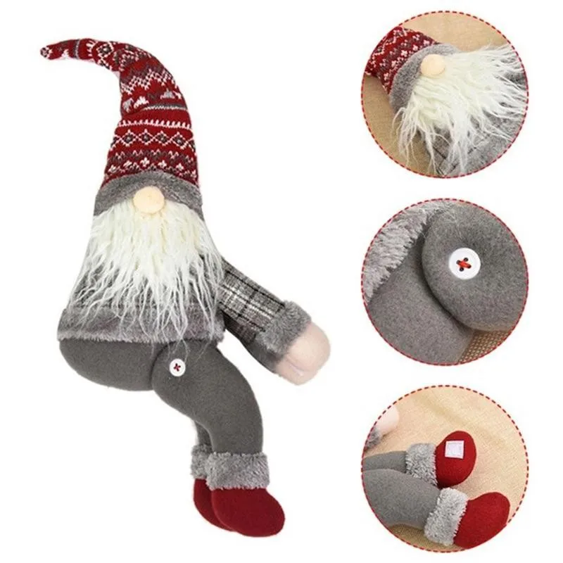 Рождество Санта Клаус занавес кнопка Декор для окон с Рождеством украшения дома