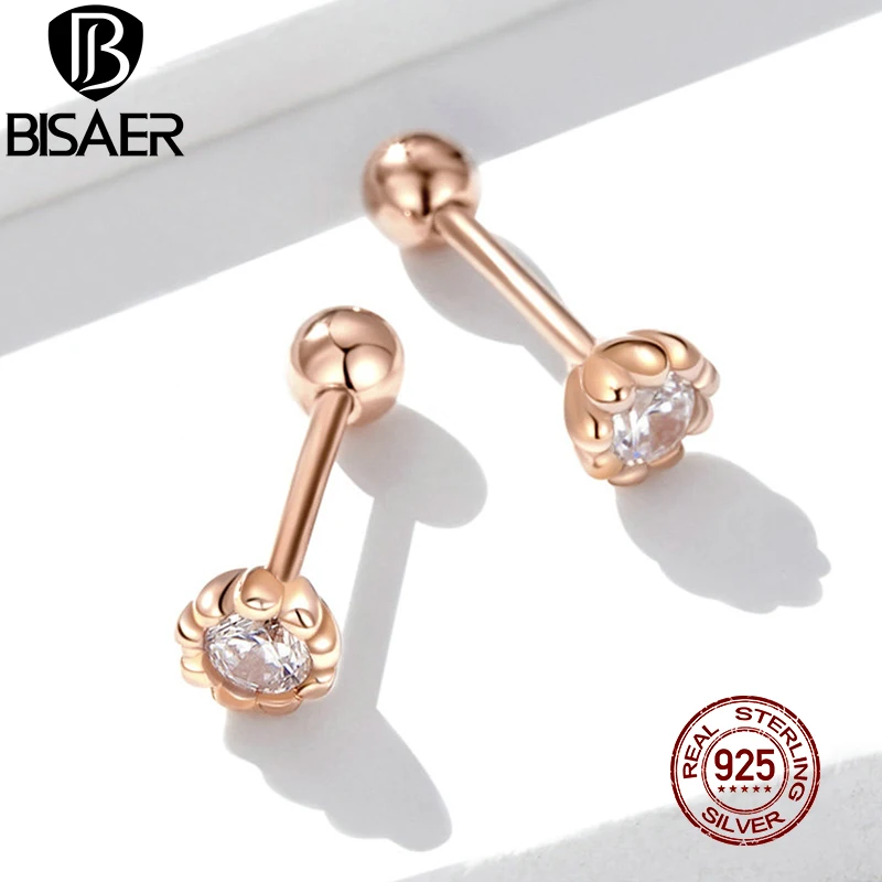 Свадебные серьги BISAER 925 пробы серебро прозрачный кубический циркон изысканные