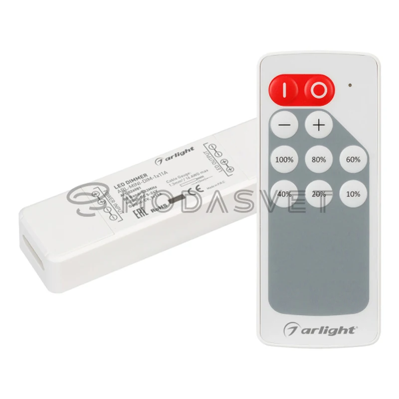 Dimmer arl-mini-dim-1x11a (5-24v RF remote control 10кн) ( IP20 plastic 1 year) 024981 led dimmer | Освещение