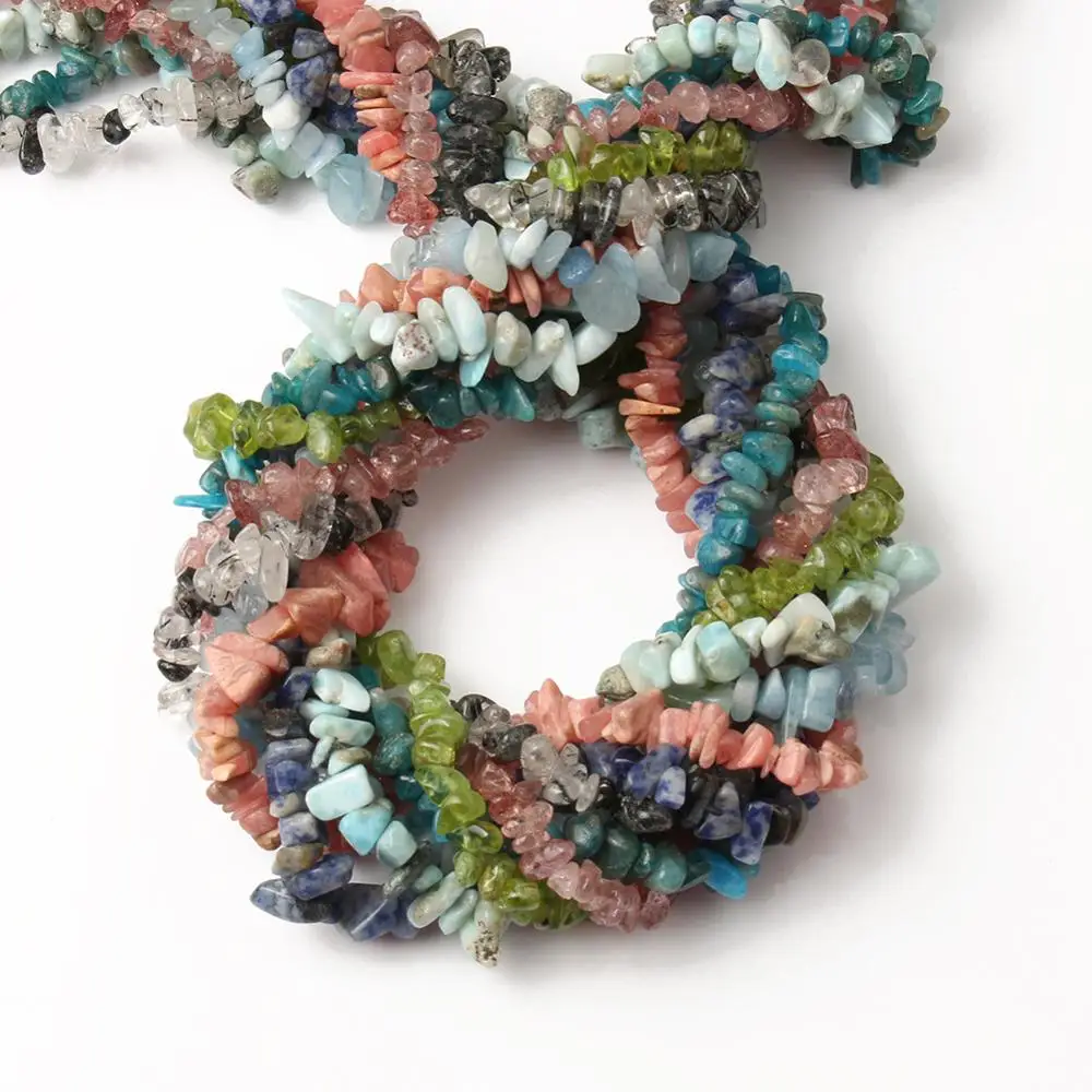 Бусины из камня и гравия 5-8 мм