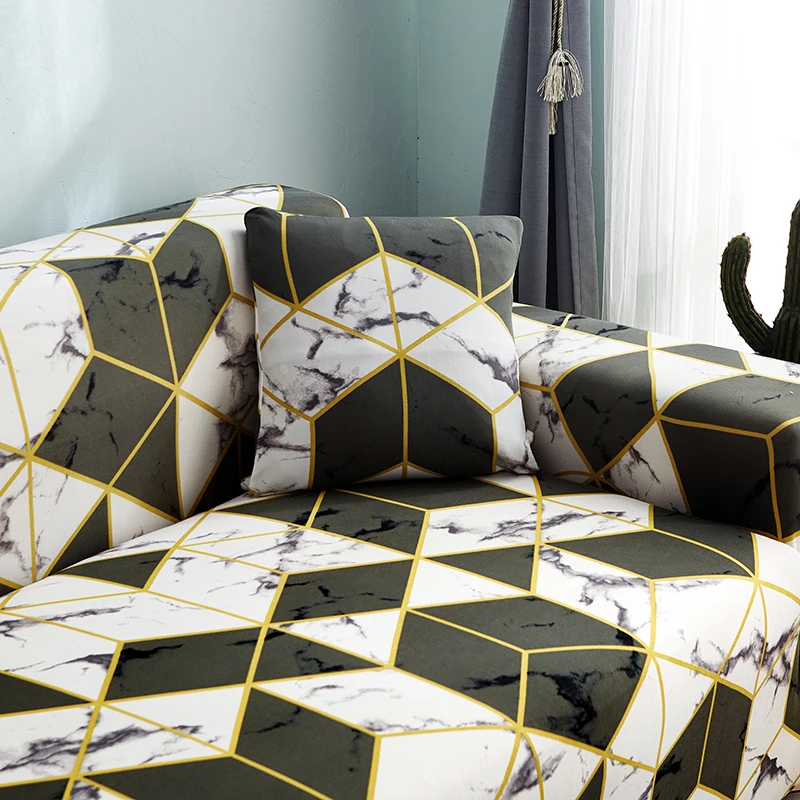 

Black Yellow L Shape 1 2 3 Seater Chaise Longue Sofa Covers for Living Room Elastic Stretch Covers for Corner Sofa Protector