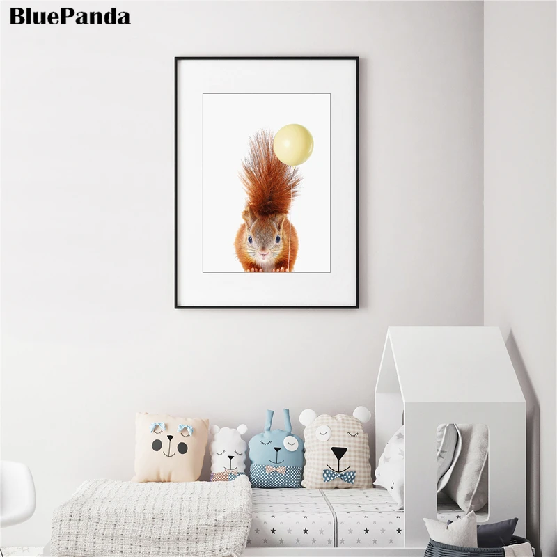 Белка Животные скандинавские стены минималистичный художественный детский