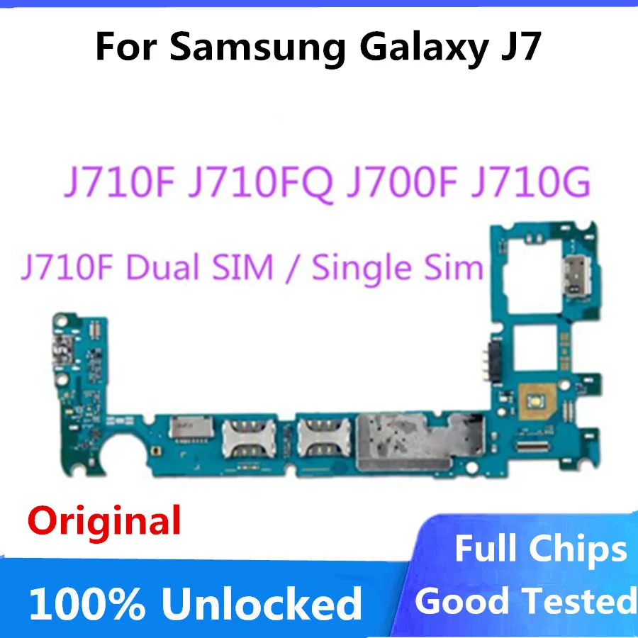 Разблокирован для Samsung Galaxy J7 материнская плата J710F J710FQ J700F оригинальная