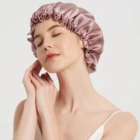 head cover silk sleeping cap sleep night cap sleeping women flounced brand solid 19 momme elegant hair care