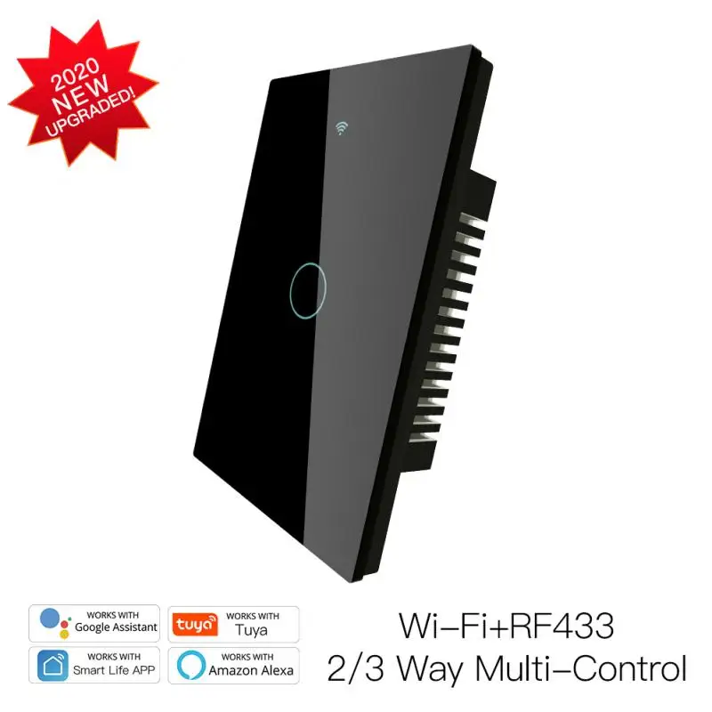 

120model New Upgraded WiFi Wall Touch Smart Light Switch Smart Life/Tuya 100-250v Wifi+Bluetooth Mode Backlight Optional