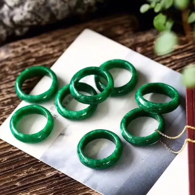 Women Green Jade Ring HETIAN Nephrite Rings Round Circle Gift for Men Fine Jewelry | Украшения и аксессуары