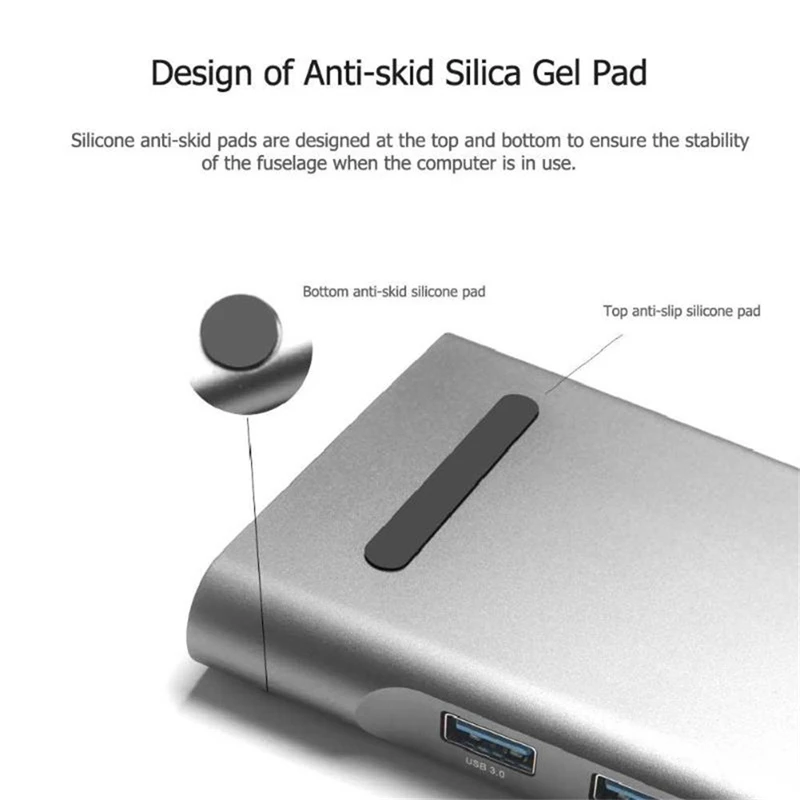 Горячая Распродажа алюминиевый 11 в 1 usb-хаб тип-c к RJ45 USB3.0 TF HDMI VGA Mini-dp адаптер USB разветвитель 1105# E