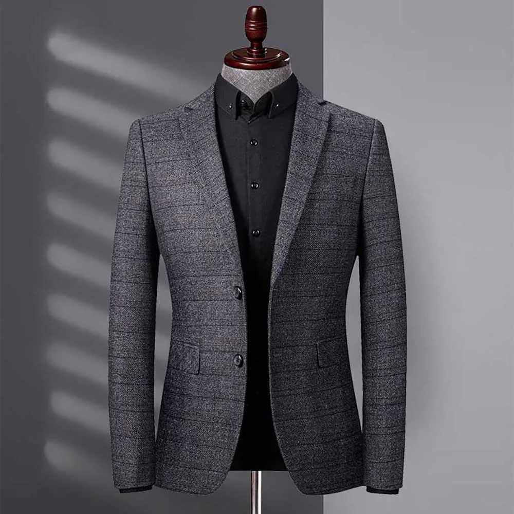 Деловой новый тренд костюмы блейзер для мужчин отдыха клетчатый костюм пиджак