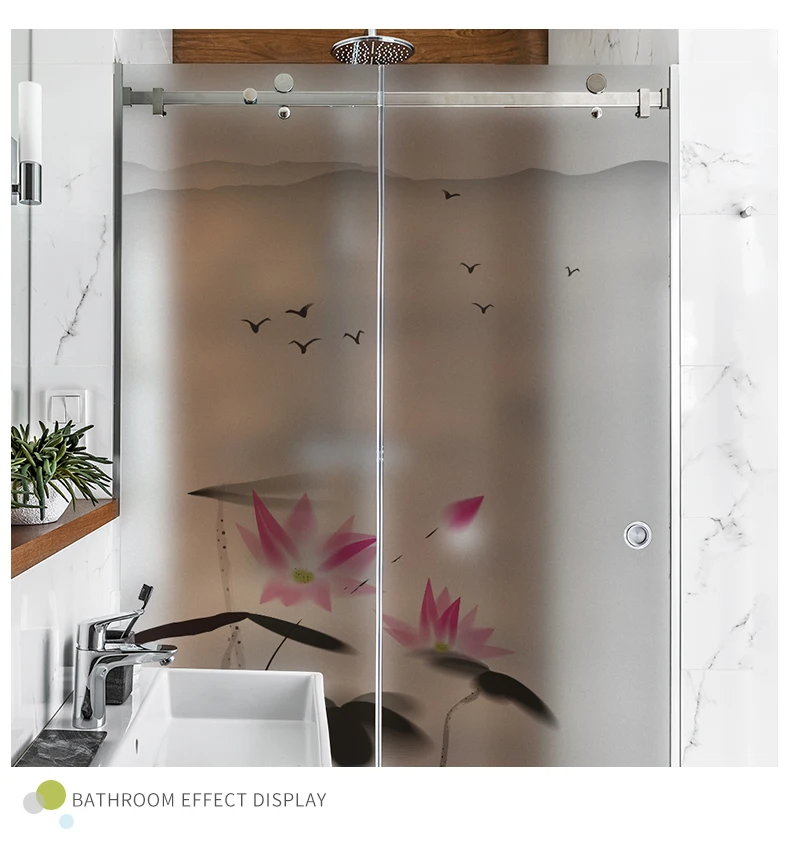 Stained glass static Window Film Frosted Opaque Privacy Glass films Home Decor Frosted Polyethylene window decoration Cling