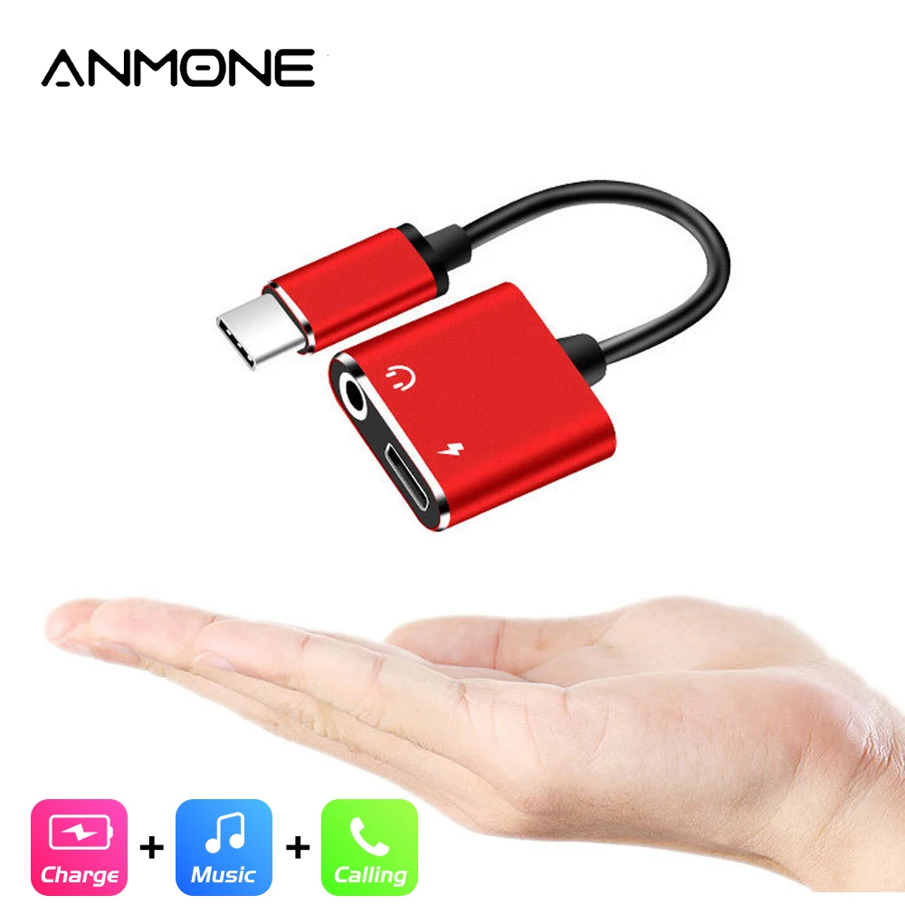 Аудиоадаптер anmon USB Type C с разъемом 3 5 мм для наушников аудиокабель