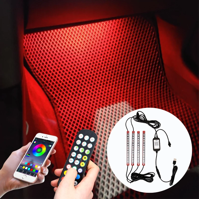 

Car Interior Foot Sole Atmospheric Decoration Light RGB Wireless Rhythm Light Foot Sole Light Car Interior Light Shape