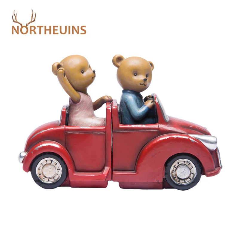 

NORTHEUINS полимерный медведь автомобильный книжный станок фигурки креативная Милая книжная полка аксессуары домашний Декор подарок для друга