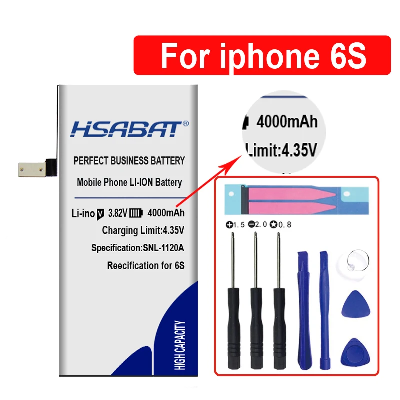 HSABAT 4500 мА/ч, Батарея для Apple iphone 3GS SE 4 4G 4S чехлы для айфонов 5 5G 5S 5C 6 6G 6S plus 7 7G фотоаппаратов моментальной печати 7S 8 8G 8S для iphone 6S Плюс/7 Plus /8 Plus - Цвет: for iphone 6S