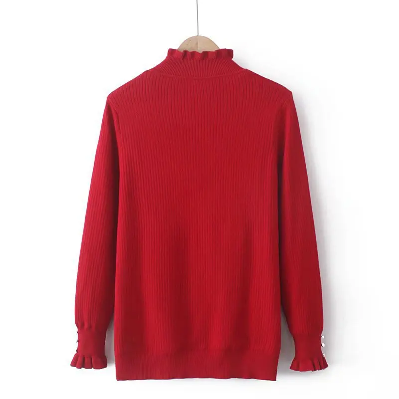 Большая женская осенне-зимняя новая Корейская версия плюшевый пуловер с окантовкой грибка и высоким воротником размера плюс свитер от AliExpress RU&CIS NEW