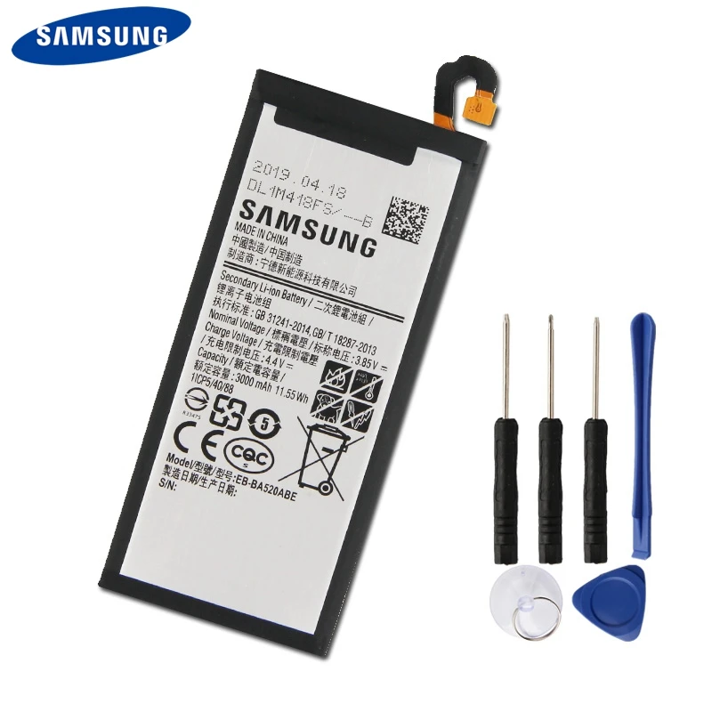 Оригинальная Замена телефон Батарея EB-BA520ABE для Samsung Galaxy A5 a520f SM-A520F Edition Authenic Батарея 3000 мА-ч