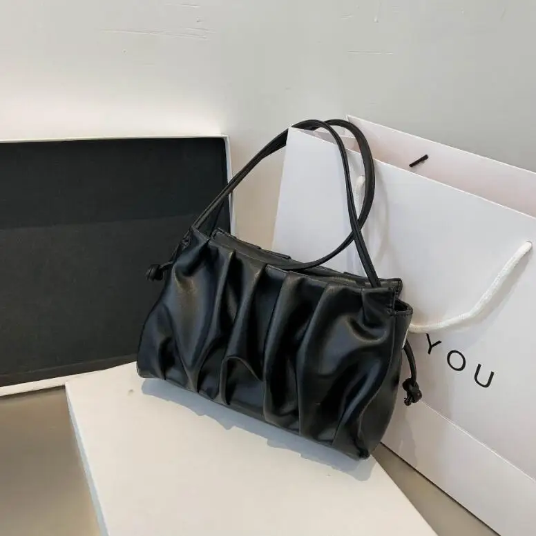 

Новые нишевые плиссированные сумки через плечо, сумка-мессенджер, подходящие ко всему женские мини-сумки, текстурная простая маленькая сум...