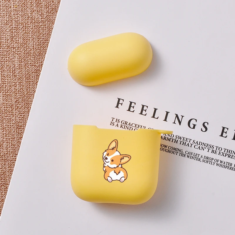 

Lanyard Soft Case For Apple Airpods 1/2 Case Luxury Cute Pets Corgi Dogs Silicone Bluetooth Wireless Earphone Protective Covers