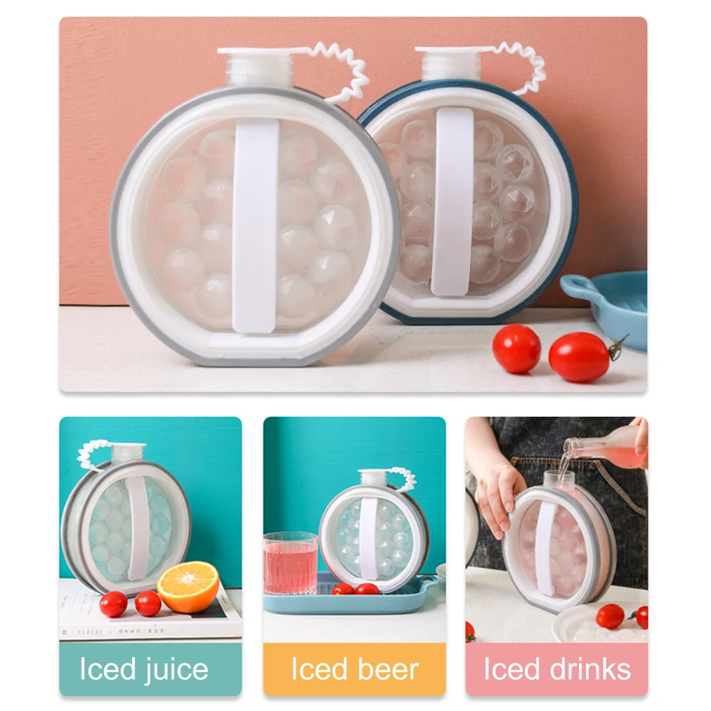 

Ice Ball Maker Kettle 2 in 1 DIY Ice Cube Maker Portable Household Ice Hockey Tray Kettle Molds Ice Molds Party Bar Kitchen Tool