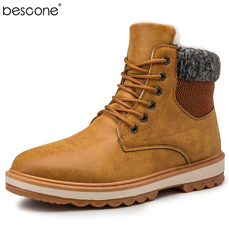 BESCONE Qauality/зимние мужские Ботильоны повседневная обувь Ботинки Martin Мужская