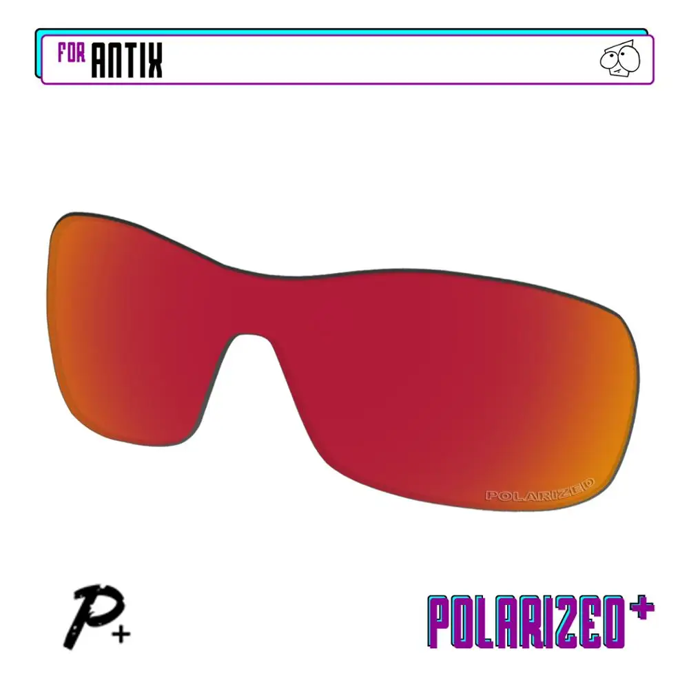 EZReplace Anti Seawater Polarized Replacement Lenses for - Oakley Antix Sunglasses - Red P Plus