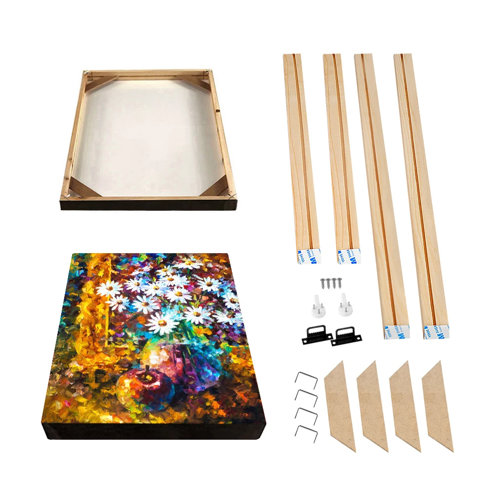

Natural DIY Wood Frame For Canvas Painting Posters Photo Frame Large Size Photos Custom Oil Wall Diamond Picture wall art decor