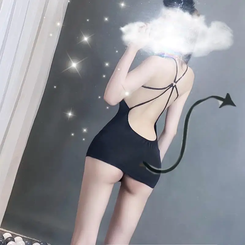 

2020 New Ins Sexy Hot Erotic Costumes Lingerie Sexy Net Nightdress Black Striped Fishnet Mini Chemise Dress Underwear For Women