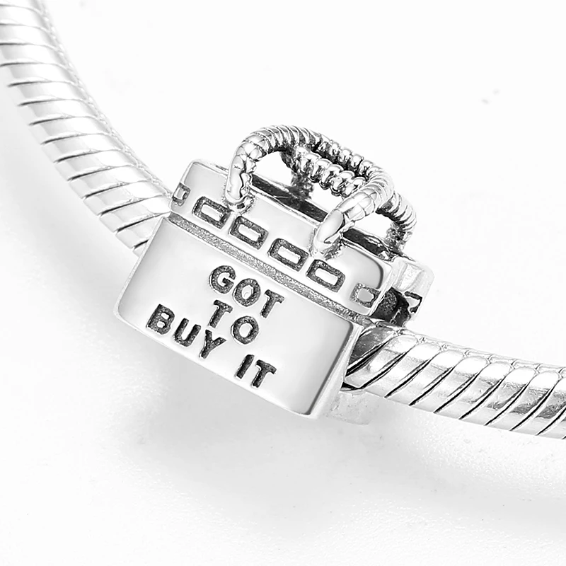 Настоящее 925 пробы серебро шоппинг тоут изящные бусы ювелирное изделие подходят