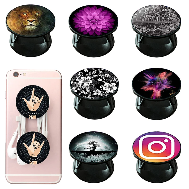 

Customizable Fashion trend bracket cartoon cute desktop retractable folding ring buckle lazy mobile phone bracket Grip tok