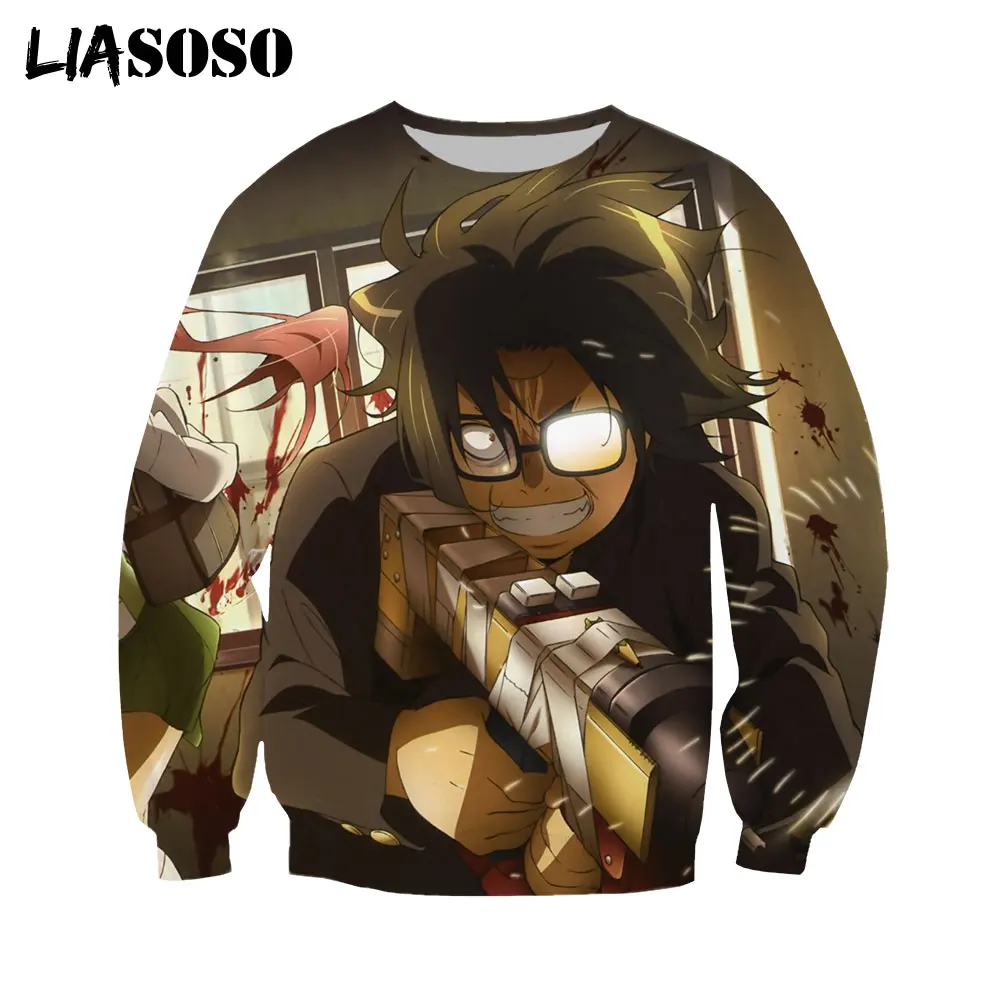 

LIASOSO 3D Print Highschool Of The Dead Hoodie Men Women Autumn Casual Hip Hop Long Sleeve Sweatshirt Harajuku Pullover Tops