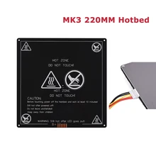MK3 Heated Bed 220*220*3mm 12V Aluminum Plate Hotbed Hot Plate With Cable 3D Printer Parts Aluminum Heatbed For Reprap Mendel