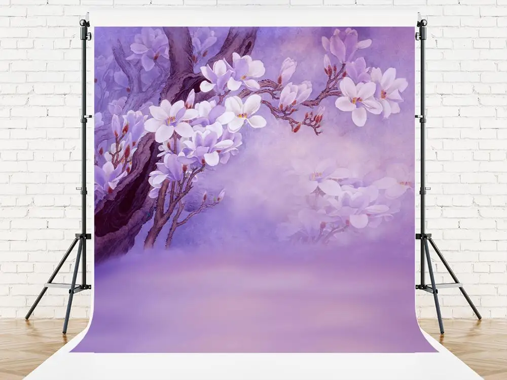 Винилбдс 10 фиолетовый цветок фотостудия Achtergrond дети живописные фотографии фоны