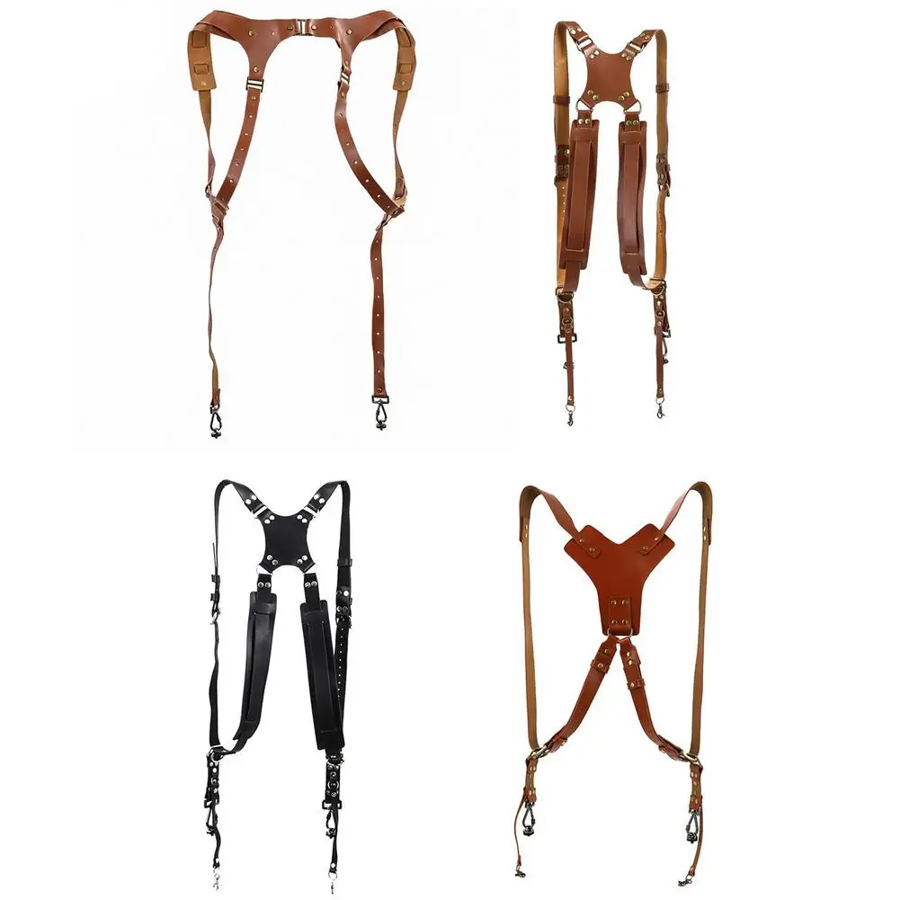 Portable Camera Strap Leather DSLR Double Shoulder Photography Accessories Harness Neck Belt | Электроника