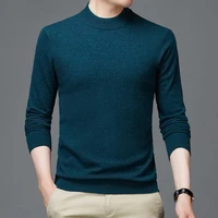 wool knit fashion high brand 100 pullover end warm men half turtle neck sweater autum casual jumper korean winter mens clothes