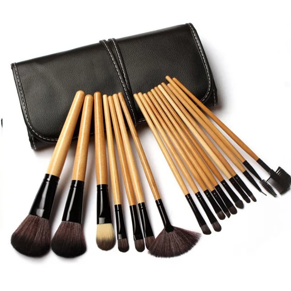 

18pcs Makeup Brushes Set Professional Cosmetics Eyebrow Foundation Shadows Kabuki Make Up Beauty Tools Kits + Pouch Bag