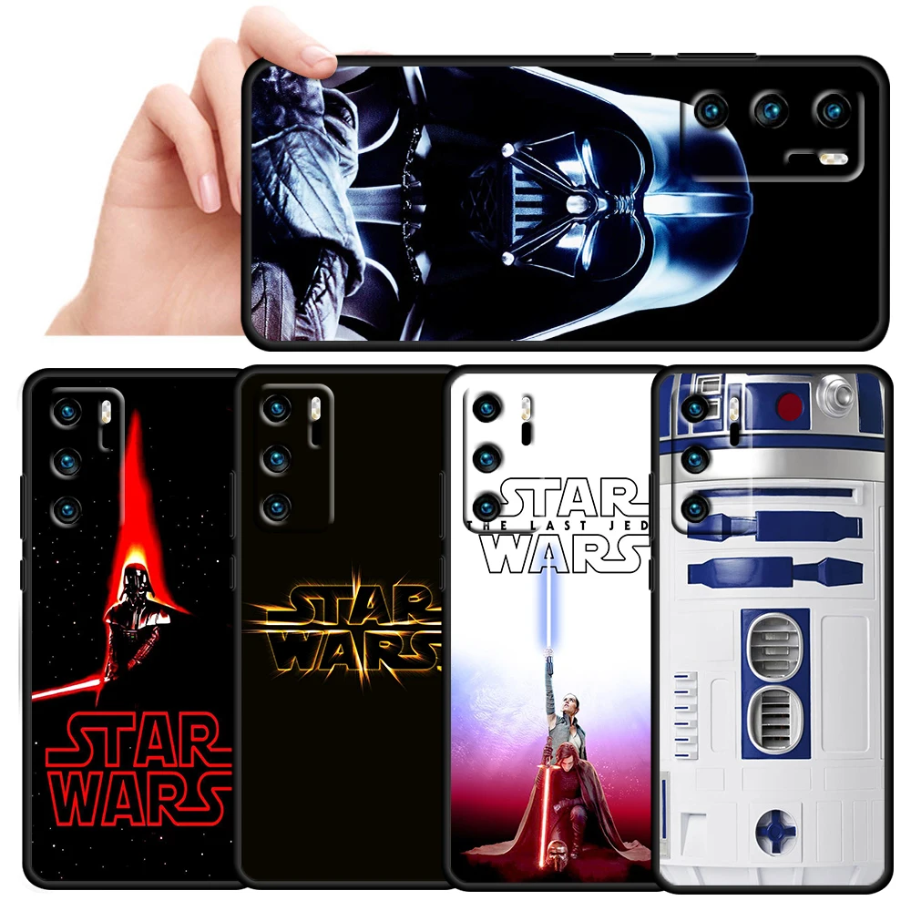 

Star Wars Darth Vader Yoda BB8 For Huawei P50 P20 P30 P40 5G P10 Pro Lite E Plus P9 P8 Lite Mini Silicone Soft Black Phone Case