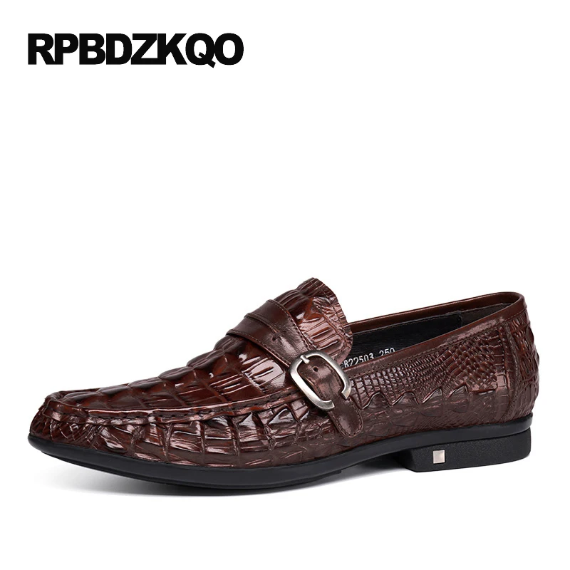 лоферы Настоящая кожа слипоны весна вождение черный аллигатор люди Повседневная