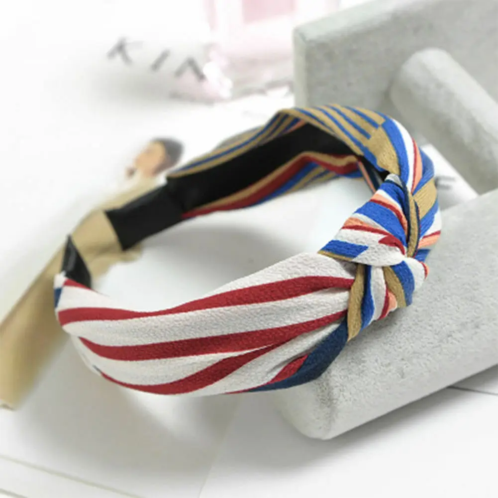 Twist Hairband 2019 Women Fashion Headband Bow Knot Cross Tie Headwrap Hair Band Hoop Black Red Green Gray |