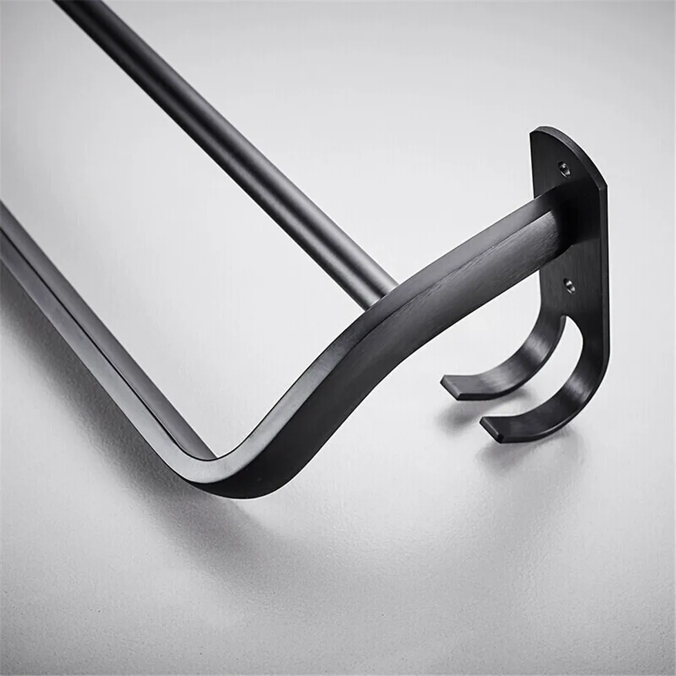 50 см черная двойная вешалка для полотенец настенное крепление пространство