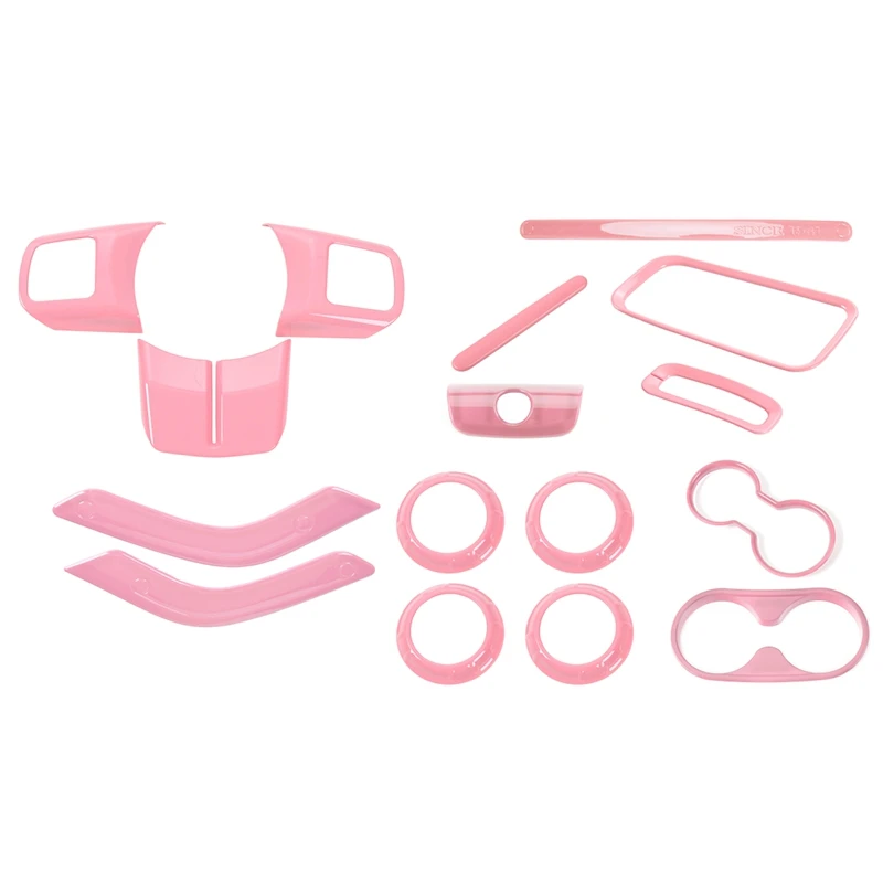 

for Jeep Wrangler JK 2011-2017 Door Handle Cup Cover Steering Wheel Center Console Interior Trim Kit 16Pcs