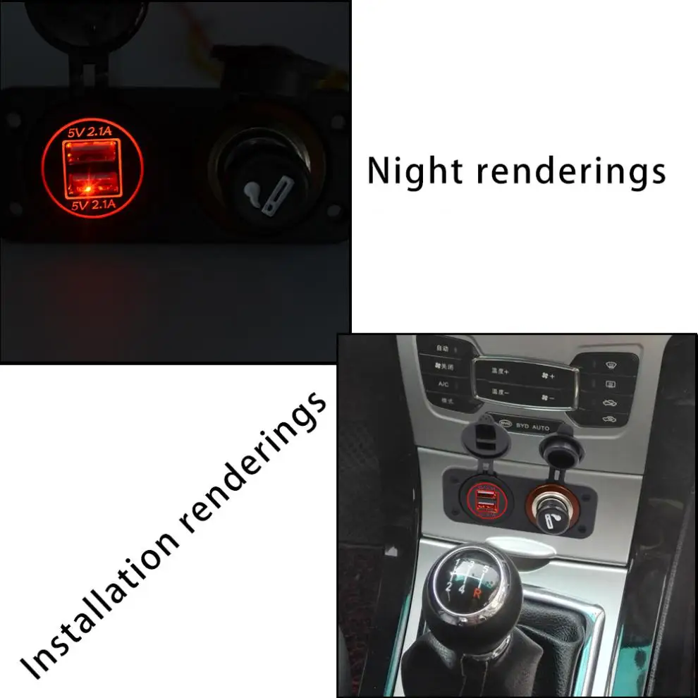 5V 4.2A центральная консоль двойной USB автомобиль мобильный телефон зарядное