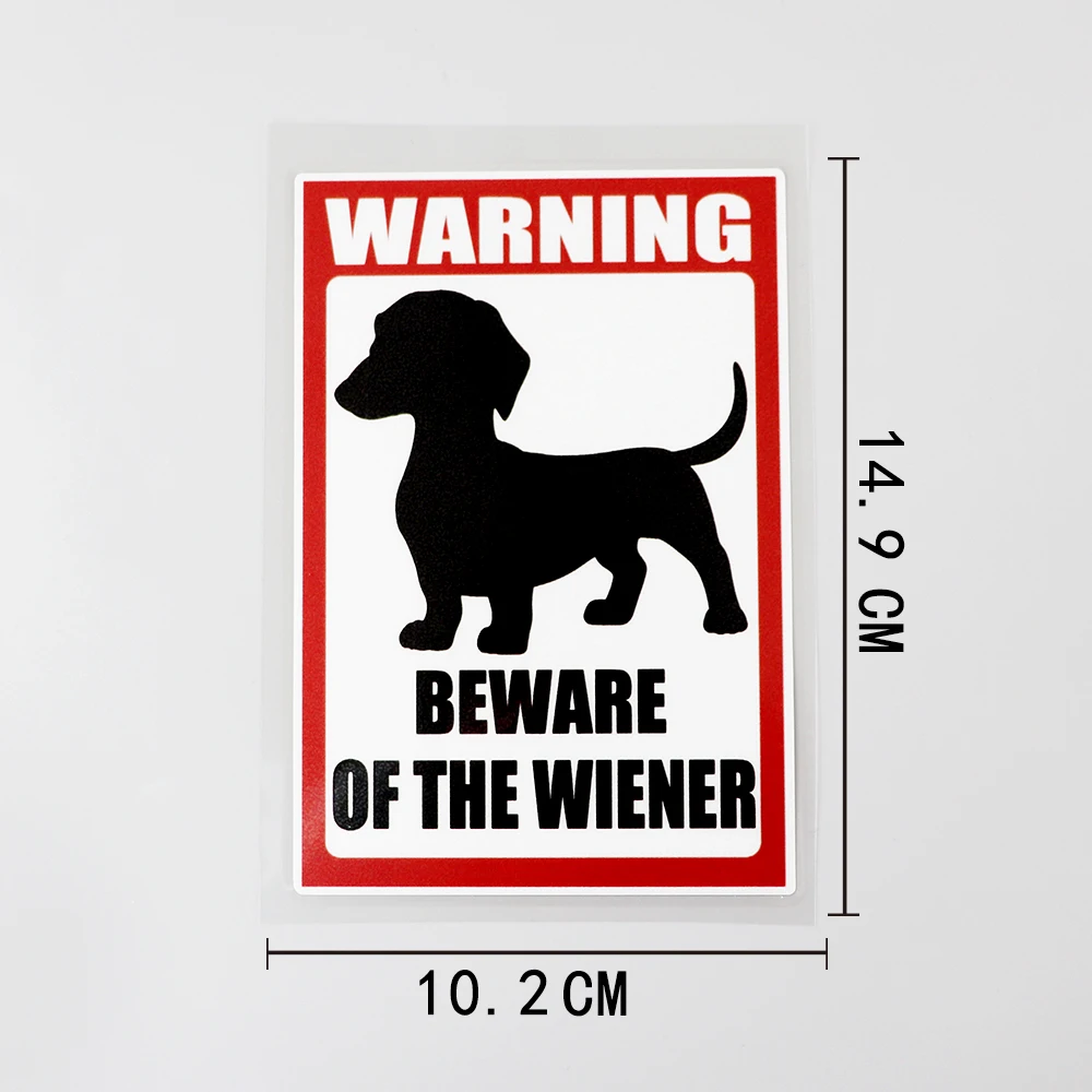 YJZT 10.2CM×14.9CM Dachshund Wiener Dog Warning Decal PVC Car Sticker 12C-0344 | Автомобили и мотоциклы