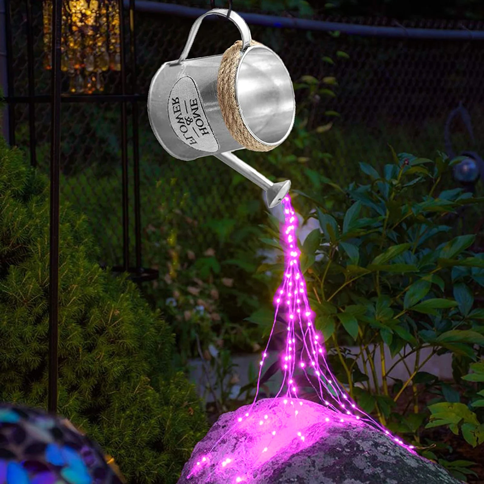 

Battery/Solar LED Watering Can Lamp Garden Decoration Yard Garden Patio Solar Fairy Light String Iron Art Decor