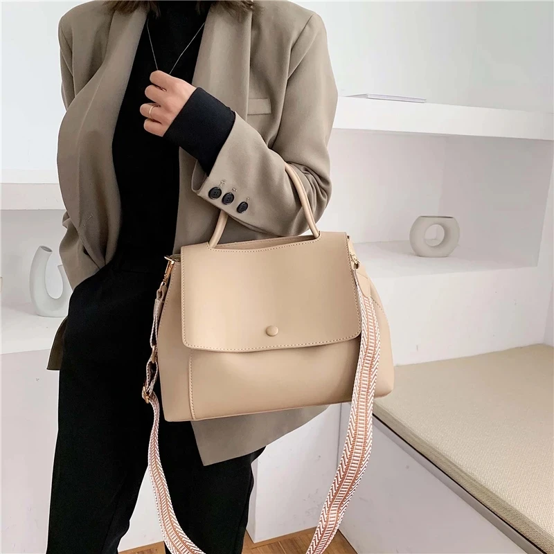 

2021 Solid Color Large Capacity Handbags For Women Female Shoulder Bag Retro Daily Totes Lady Elegant Handbags Hand Bag