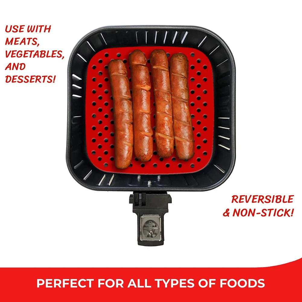 

7.5in Silicone Air Fryer Liner Mat Non-Stick Baking Paper Sheet Kitchen Gadget Air Fryer Baking Accessories Steaming Basket Mat