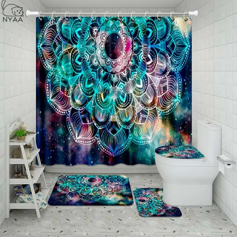 Vixm индийская Мандала Ванная комната Водонепроницаемая душевая занавеска набор с